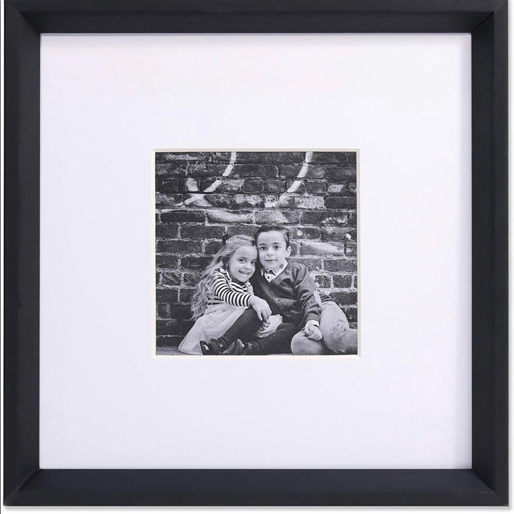 Square Black Wood Gallery Frame – 10x10 or 5x5 Modern Minimalist